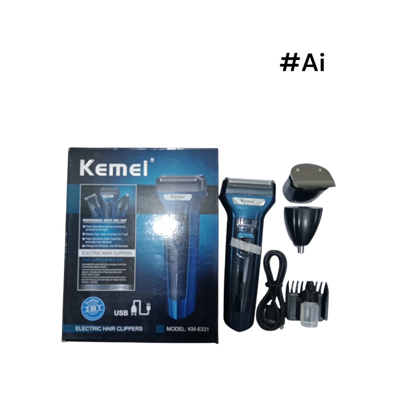 Electric Shaver Men’s -Kemei  3in 1KM-6330 Rechargeable Electric Shaver Men’s Grooming Kit Hair Clippers By inmall #ai